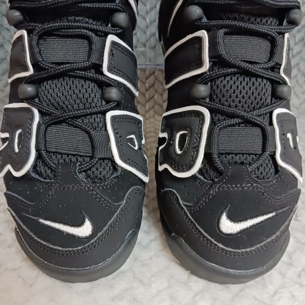 Nike Air More Uptempo GS Black White Black Youth Basketball Shoes Size 5.5Y
